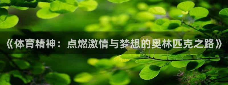 yy易游官网下载平台注册要钱吗：《体育精神：点燃激情与梦想的